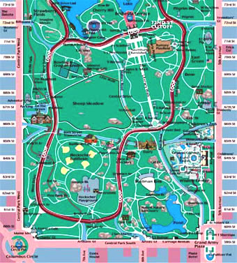 Runers Map - Southern 1.7 Mile Loop In Central Park