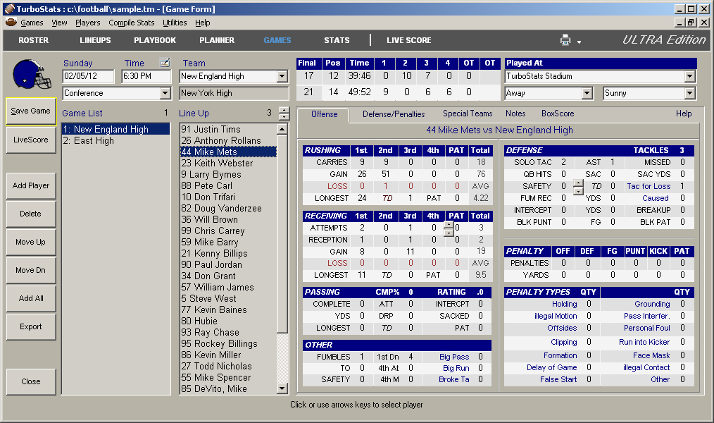 football statistics programs